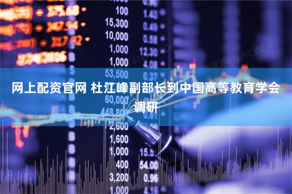 网上配资官网 杜江峰副部长到中国高等教育学会调研
